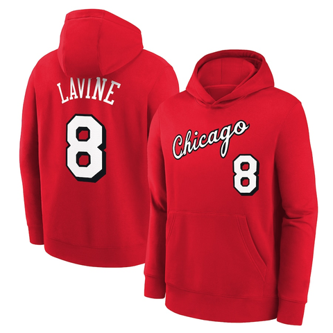 Chicago Bulls Hoodie - Zach Lavine 8 - Red